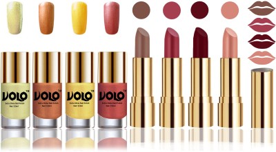 

Volo Perfect Combo of Ultra Shine Nail Polish and Velvet Matte Lipsticks(Set of 8)