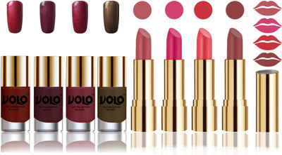 

Volo Perfect Combo of Ultra Shine Nail Polish and Velvet Matte Lipsticks(Set of 8)