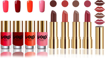 

Volo Perfect Combo of Ultra Shine Nail Polish and Velvet Matte Lipsticks(Set of 8)