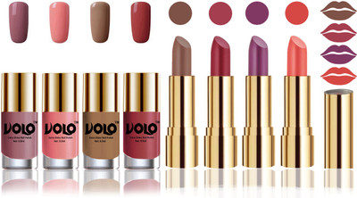 

Volo Perfect Combo of Ultra Shine Nail Polish and Velvet Matte Lipsticks(Set of 8)