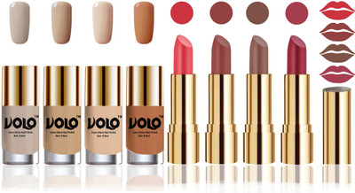 

Volo Perfect Combo of Ultra Shine Nail Polish and Velvet Matte Lipsticks(Set of 8)