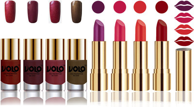 

Volo Perfect Combo of Ultra Shine Nail Polish and Velvet Matte Lipsticks(Set of 8)