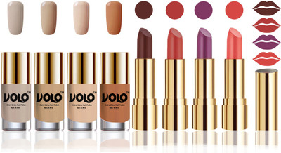 

Volo Perfect Combo of Ultra Shine Nail Polish and Velvet Matte Lipsticks(Set of 8)