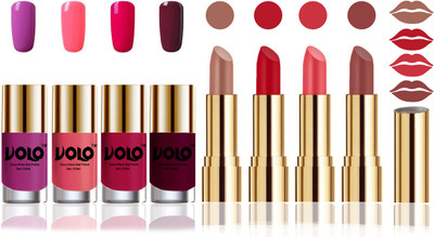 

Volo Perfect Combo of Ultra Shine Nail Polish and Velvet Matte Lipsticks(Set of 8)