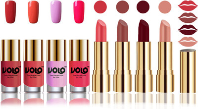 

Volo Perfect Combo of Ultra Shine Nail Polish and Velvet Matte Lipsticks(Set of 8)