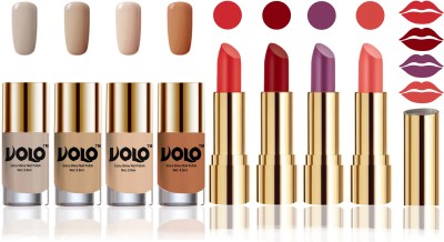 

Volo Perfect Combo of Ultra Shine Nail Polish and Velvet Matte Lipsticks(Set of 8)