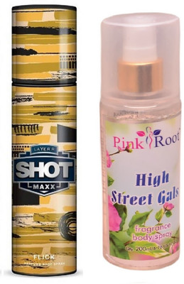 

Pink Root HIGH STREET GIRLS MIST WITH LAYER'R SHOT MAXX FLICK(Set of 2)