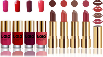 

Volo Perfect Combo of Ultra Shine Nail Polish and Velvet Matte Lipsticks(Set of 8)