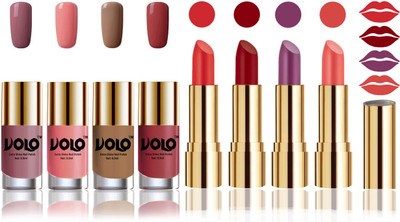 

Volo Perfect Combo of Ultra Shine Nail Polish and Velvet Matte Lipsticks(Set of 8)