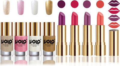

Volo Perfect Combo of Ultra Shine Nail Polish and Velvet Matte Lipsticks(Set of 8)