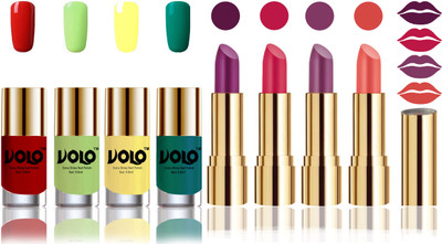 

Volo Perfect Combo of Ultra Shine Nail Polish and Velvet Matte Lipsticks(Set of 8)