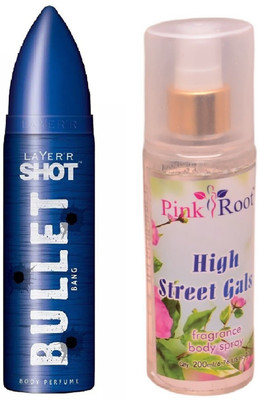 

Pink Root HIGH STREET GIRLS MIST WITH LAYER'R SHOT BULLET BANG(Set of 2)