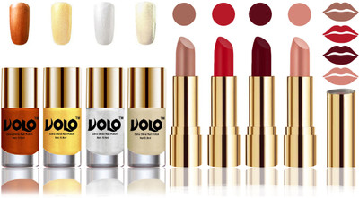 

Volo Perfect Combo of Ultra Shine Nail Polish and Velvet Matte Lipsticks(Set of 8)