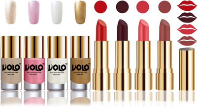 

Volo Perfect Combo of Ultra Shine Nail Polish and Velvet Matte Lipsticks(Set of 8)