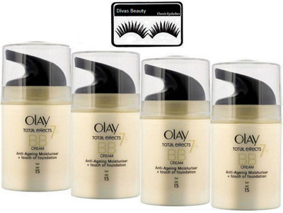 

divas beauty Eyelashes With Olay Total Effect 7 In 1 BB Anti-Ageing Day Cream ( Pack Of 4 )(Set of 5)