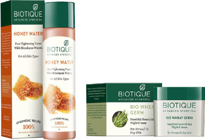 

BIOTIQUE BIO Bio Honey Water Clarifying Toner, Bio Wheat Germ Night Cream(Set of 2)