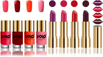 

Volo Perfect Combo of Ultra Shine Nail Polish and Velvet Matte Lipsticks(Set of 8)