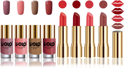 

Volo Perfect Combo of Ultra Shine Nail Polish and Velvet Matte Lipsticks(Set of 8)