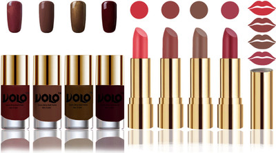 

Volo Perfect Combo of Ultra Shine Nail Polish and Velvet Matte Lipsticks(Set of 8)