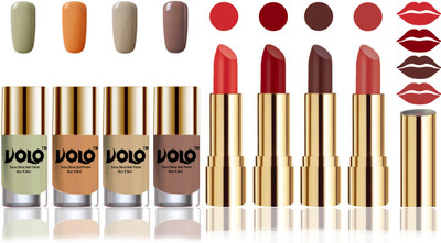 

Volo Perfect Combo of Ultra Shine Nail Polish and Velvet Matte Lipsticks(Set of 8)