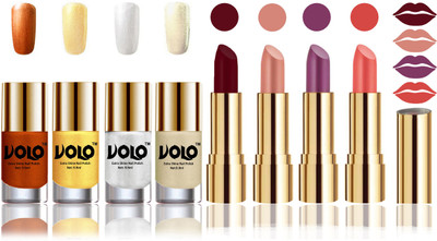 

Volo Perfect Combo of Ultra Shine Nail Polish and Velvet Matte Lipsticks(Set of 8)