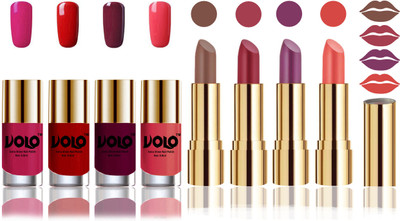 

Volo Perfect Combo of Ultra Shine Nail Polish and Velvet Matte Lipsticks(Set of 8)