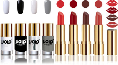 

Volo Perfect Combo of Ultra Shine Nail Polish and Velvet Matte Lipsticks(Set of 8)