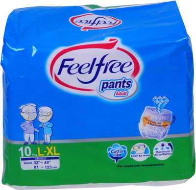 

feel free Feel Free Adult Diaper pull ups pant style 10's packs fit to 32" ~ 48" Adult Diapers - L - XL