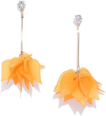 Jewels Galaxy Luxuria Yellow Gold-plated Cubic Zirconia Alloy Drops & Danglers