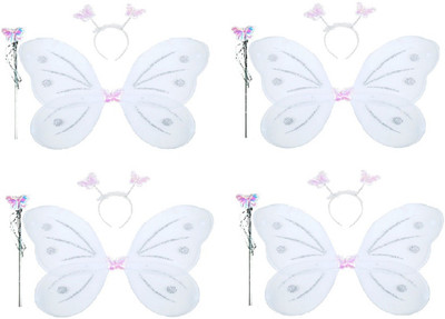 

Arvel butterfly wings pack of 4 ( white ) Hair Accessory Set(White)