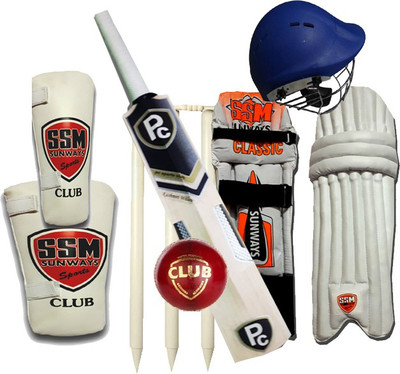 

PARADISE COLLECTION PC ,SSM CRICKET COMBO 1 [BAT KW, LEGGUARD,THIPAD,ELBOW,BALL,3 WICKETS ] Cricket Kit