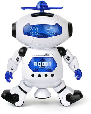 

Bluwings Dancing And Musical 3D Robot Toy With 360 Rotation And LED Lights For Kids(White)