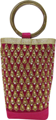 

Deepsum Pink Ethnic Bead Work Raw Silk Saree Clutch Mobile Pouch Waist Clip Ladies Purse Gift For Women Mobile Pouch(Pink)