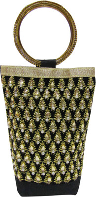 

Deepsum Black Ethnic Bead Work Raw Silk Saree Clutch Mobile Pouch Waist Clip Ladies Purse Gift For Women Mobile Pouch(Black)