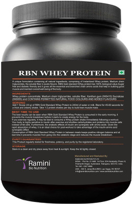 

RAMINI BIONUTRITION RBN GOLD STANDARD 100% WHEY PROTEIN - 500 gms Whey Protein(500 g, Coffee)