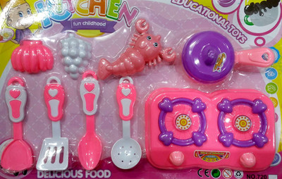 

SS Traders -Cute Pink And white Coloured Kitchen Setb For Kids