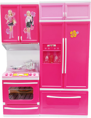 

RIANZ Modern Kitchen Toy Princess Set for Your Baby Girl, Battery Operated Play Set with Refrigerator, Accessories, Fruits, Music and Lights, Pretend Play Toy, Birthday Gift for Kids