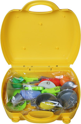 

VHPQ 23Pcs Kids Mini Kitchen Cooking Tools Box Educational Pretend Role Play Toy Cookware Set Gift