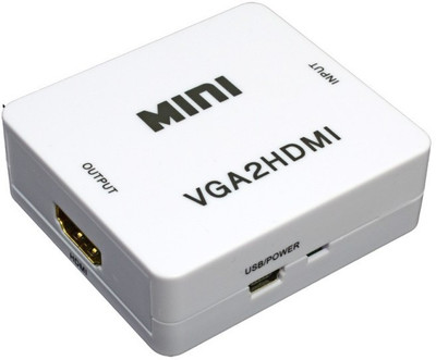 microware VGA to HDMI With ASudio Cable Media Streaming Device(White)