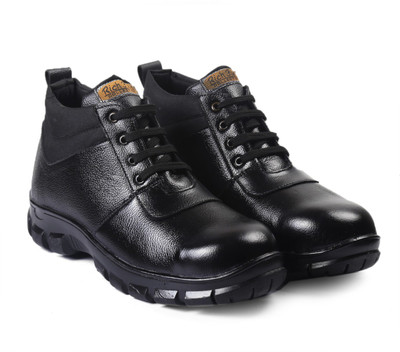 

RICH FIELD Genuine Leather Safety Shoe with Steel Toe Outdoors For Men(Black