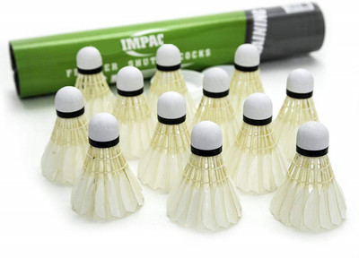 

QUINERGYS Terminator Anti-Break Icon Speed Feather Shuttle - White(Medium Slow, 76, Pack of 12)