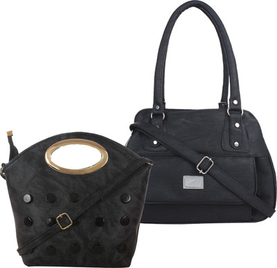 

Element Cart Women Evening/Party, Casual Black PU Shoulder Bag