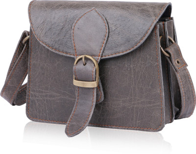 

inne Women Casual Brown Genuine Leather Sling Bag