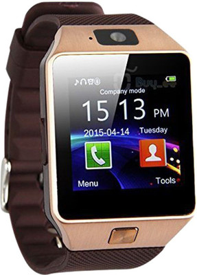 CALLIE dz09 phone Smartwatch(Gold Strap, Free Size)