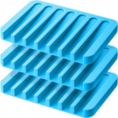 

Baskety 3 Pack Soap Dish with Drain, Soap Holder, Soap Saver, Easy Cleaning, Keep Soap Bars Dry & Clean(Blue)
