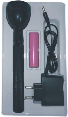 GLOWISH 899-0 SUPER BRIGHT LED WITH STRONG FOCUS LONG LASTING RECHARGEABLE BATTERY Torch(Black, 21 cm, Rechargeable)