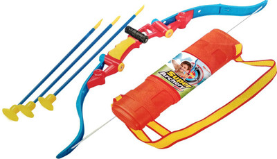 

IndusBay Toy Bow & Arrow Set with Laser Infrared Target, Suction Cup Arrows and Quiver - Archery Shooting Game Toy for Kids(Red)