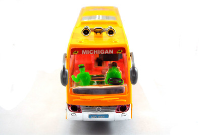 

Breno Bus toys for kids, luxury bus toy with head light and two TV screens and a lady waiter in bus for kids Orange Color(Orange)