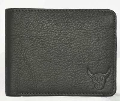 

SOFTBULL Men Casual Grey Genuine Leather Wallet(7 Card Slots), Olive green