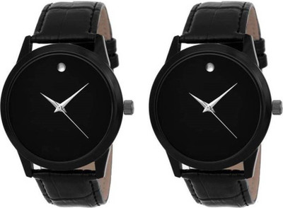 

Glamexy new stylish black & black simpul watch for men & boys new look combo pack of - 2 Watch - For Men